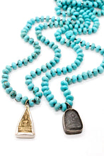 Load image into Gallery viewer, Turquoise and Small Buddha Charm Necklace -Buddha Collection-
