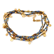 Load image into Gallery viewer, Multi Stone Mix and Mini Gold Coin Wrap Necklace - N2-2617B
