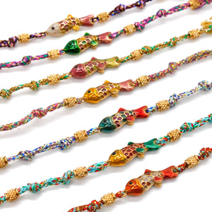 Colorful Enamel Fish Rainbow Bracelet - B4-016