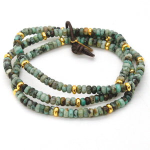 African Turquoise + Gold Bracelet Bundle