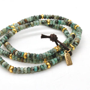 African Turquoise + Gold Bracelet Bundle