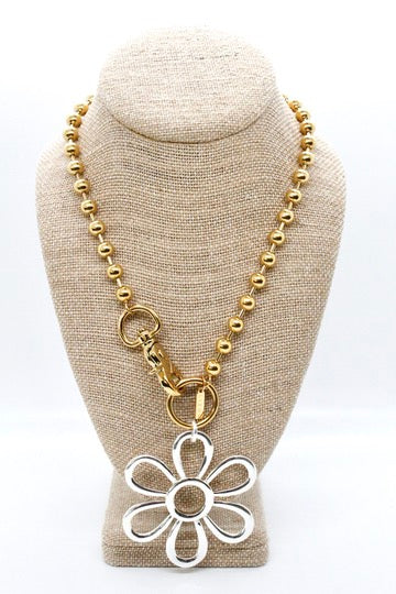 Summer Daisy Pendant Convertible Gold Chain Necklace