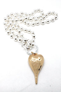 Large Gold Heart Necklace to Wear Short or Long -The Classics Collection- N2-2180g