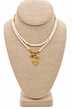 Load image into Gallery viewer, Mini Freshwater Pearl French Religious Medal Long Necklace - FMN09
