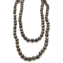 Load image into Gallery viewer, Hand Knotted Faceted Pyrite Bead Necklace - NL-PY
