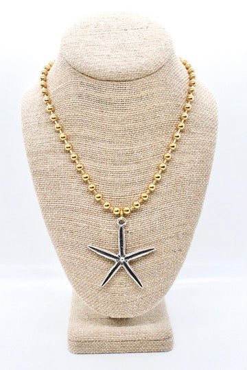 Starfish Pendant Convertible Gold Chain Necklace