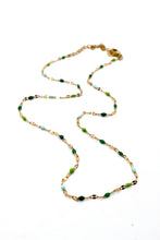 Load image into Gallery viewer, Shades of Green Dot Delicate Chain Necklace -French Flair Collection-
