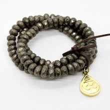 Load image into Gallery viewer, Stretch Pyrite Gold Buddha Charm Bracelet -Buddha Collection-
