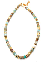 Load image into Gallery viewer, Jasper Rondelle Bead Necklace -French Flair Collection-
