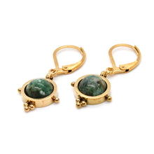 Load image into Gallery viewer, Delicate Small African Turquoise dangle Earrings E4-227 -French Flair Collection-
