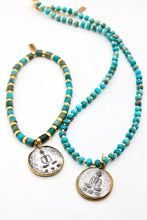 Load image into Gallery viewer, Small Two Tone Buddha Charm on Turquoise -Buddha Collection-
