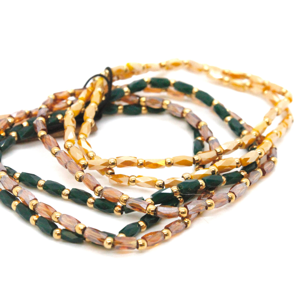 Glass and Gold Stackable Faceted Bracelet -French Flair Collection-