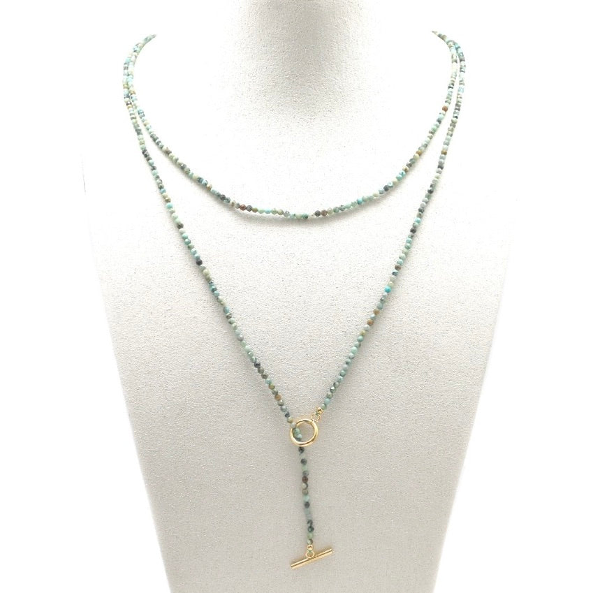 Faceted African Turquoise Stone Necklace or Bracelet -  N2-2662