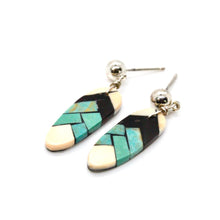 Load image into Gallery viewer, Navajo American Indian Turquoise Feather Earrings
