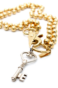 Silver Key Necklace to Wear Short or Long - N2-1008GD