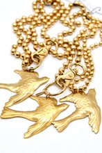 Load image into Gallery viewer, Flying Brass Bird Convertible Gold Chain Necklace
