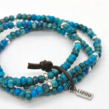 Load image into Gallery viewer, Lake Blue Jasper + Silver Bracelet Bundle
