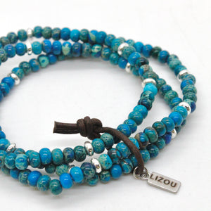 Lake Blue Jasper + Silver Bracelet Bundle