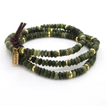 Load image into Gallery viewer, Olive Jade + Gold Bracelet Bundle
