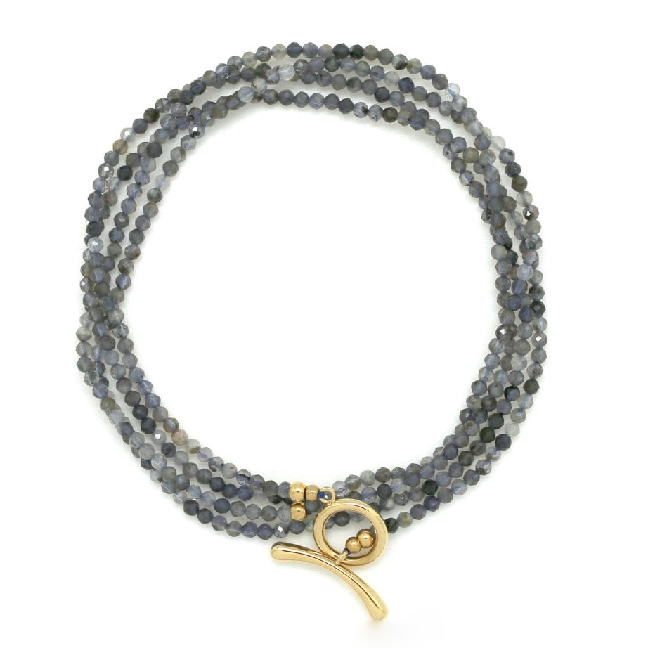 Faceted Iolite Wrap Bracelet or Necklace N2-2345 -French Flair Collection-