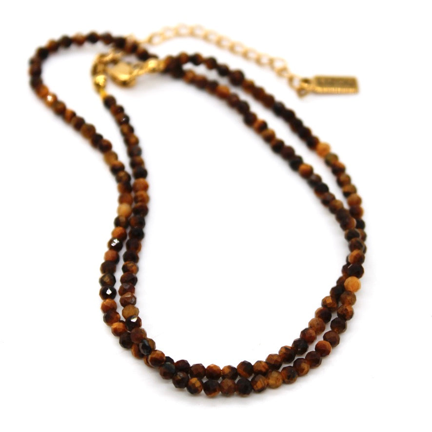 Short Tiger's Eye Stone Necklace - N9-200TE1