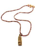 Load image into Gallery viewer, Faceted Rhodonite Stone Necklace with Small Buddha -Buddha Collection-
