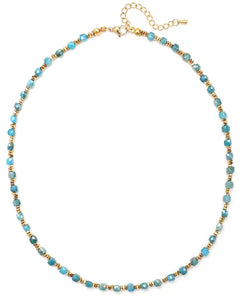 Simple Semi Precious Stone and 24K Gold Plate Necklace- N2-2389