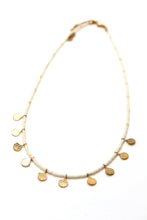 Load image into Gallery viewer, Colorful Seed Bead And Gold Fan Necklace - N3-157
