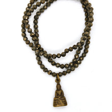 Load image into Gallery viewer, Pyrite Stretch Necklace with Small Buddha -Buddha Collection-

