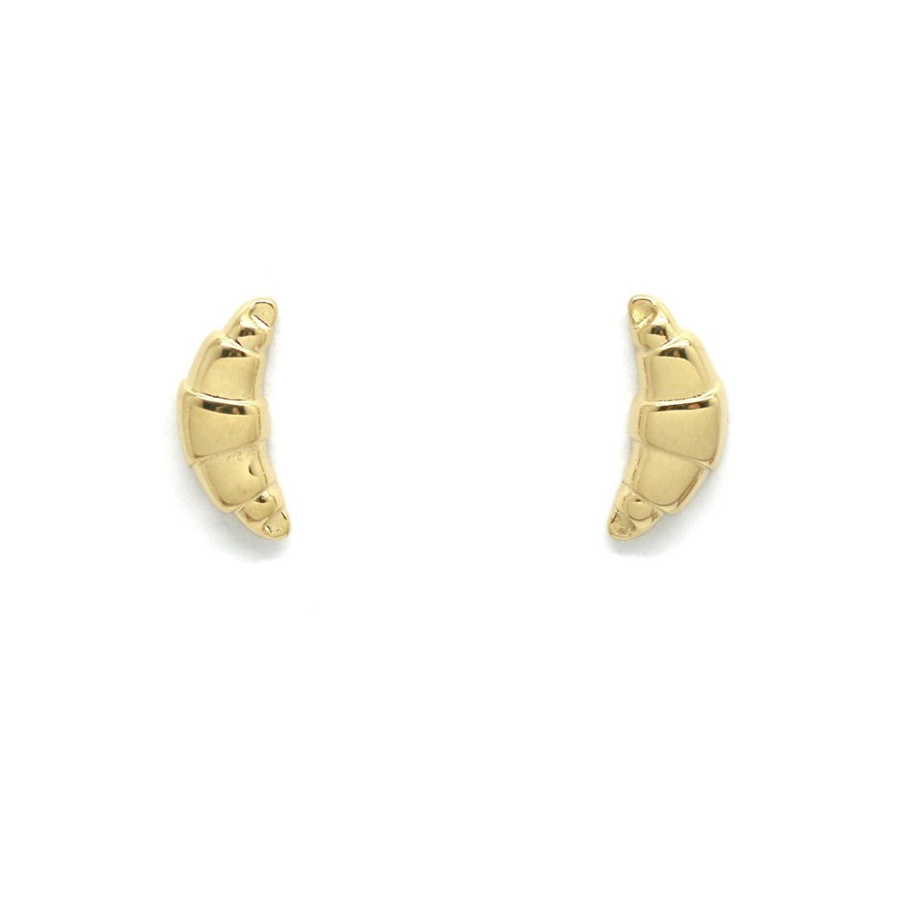 French Croissants Gold Plated Studs Earrings - E4-346