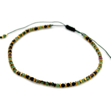 Load image into Gallery viewer, Tiny Faceted Stone and Gold Adjustable Bracelet - B4-031
