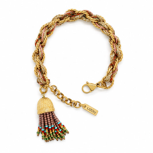 Braided Chain Seed Bead Bracelet - B4-060A