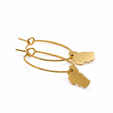 Load image into Gallery viewer, Small Delicate Gold Tahoe Charm Hoop Earrings - E9-201GS
