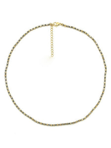 Delicate 24K Gold Plate and Faceted Pyrite Necklace N2-2441 -French Flair Collection-