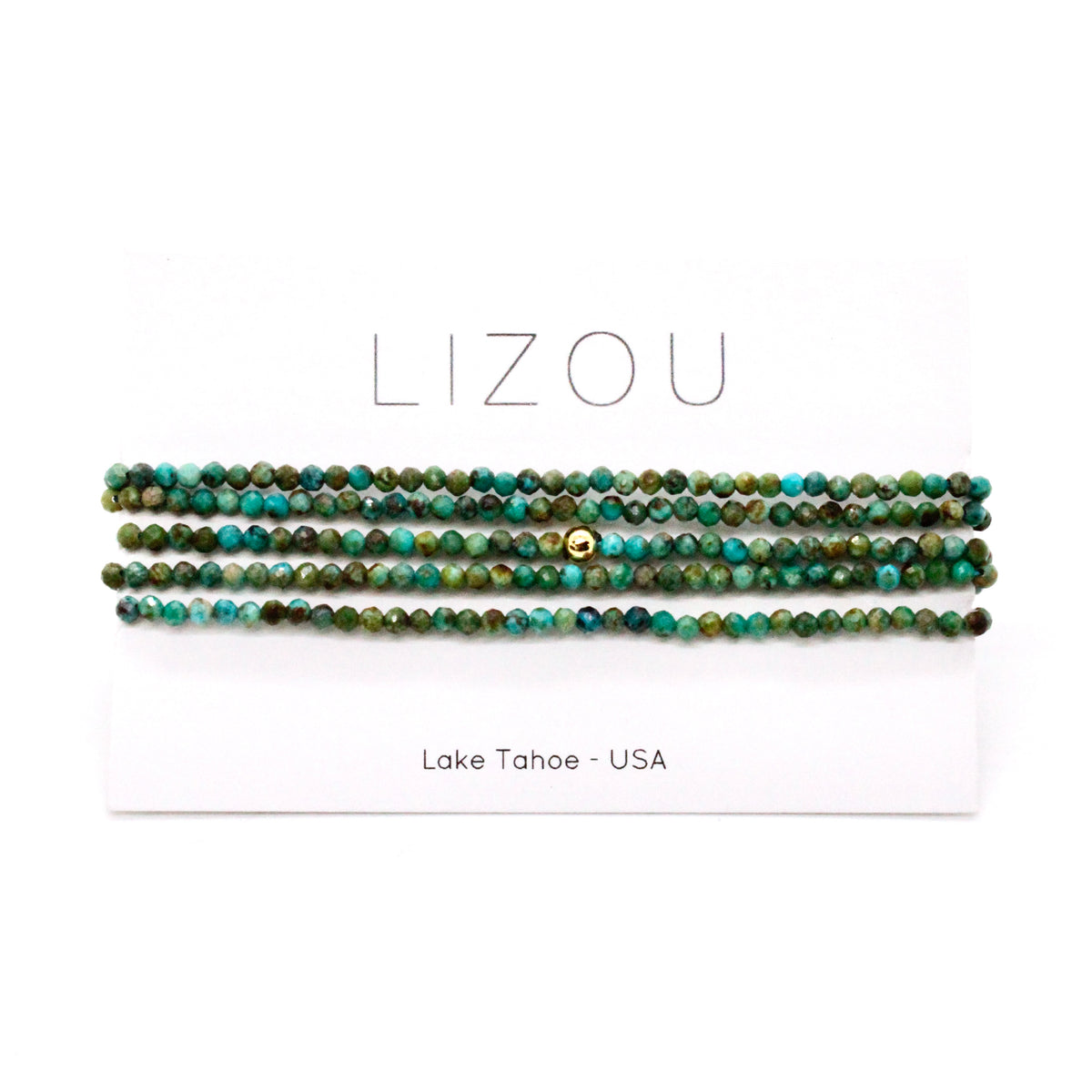 Delicate Faceted Mini Semi Precious Stone African Turquoise Beaded Necklace - N9-111