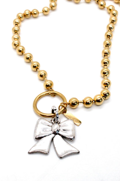 Silver Bow to Wear Short or Long - N2-1011