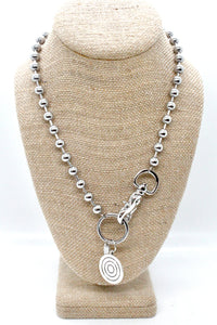 Silver Target Necklace Single Silver Chain Claw Clasp