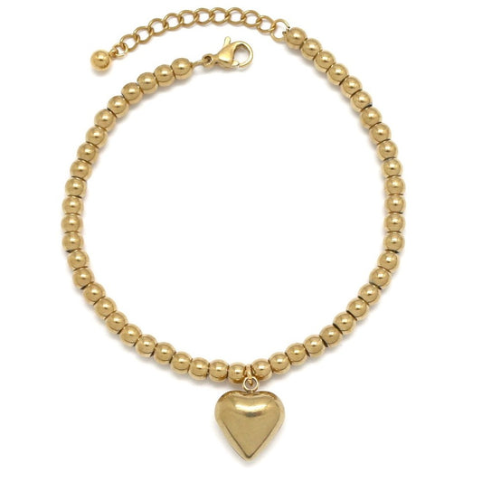 Simple Gold Heart Bracelet - B4-033