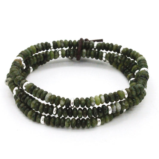 Olive Jade + Silver Bracelet Bundle