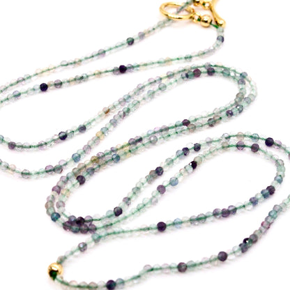 Delicate Faceted Mini Semi Precious Stone Beaded Necklace - N9-106