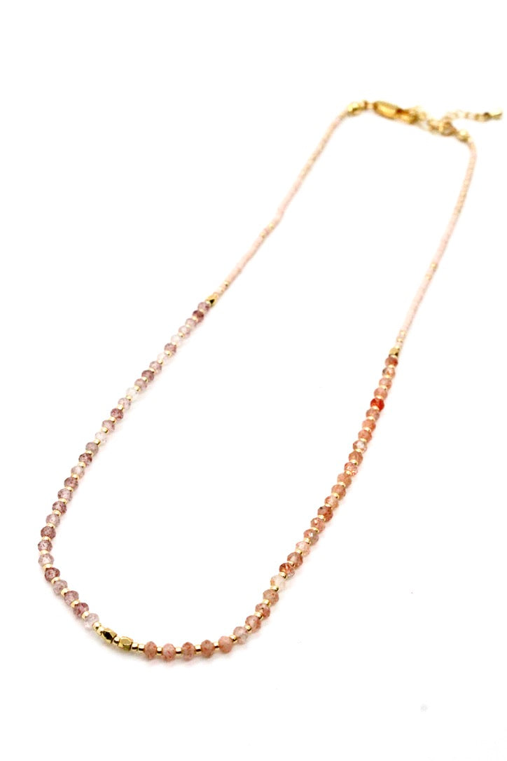 Semi Precious Stone Mix Delicate Necklace -Mini Collection- N3-122