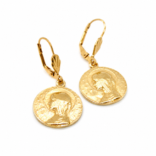 Load image into Gallery viewer, Simple Bronze French Religious Medal Earrings - FME06

