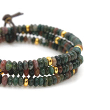 Load image into Gallery viewer, Indian Agate + Gold Bracelet Bundle
