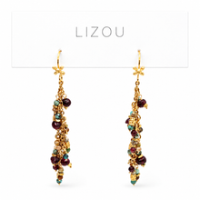 Load image into Gallery viewer, African Turquoise Mix and Gold Mini Charm Dangle Earrings - E4-326
