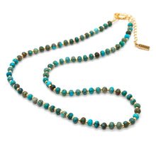 Load image into Gallery viewer, Turquoise and Gold Short Beaded Necklace
