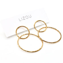 Load image into Gallery viewer, Double Gold Hoop Earrings E4-202 -French Flair Collection-
