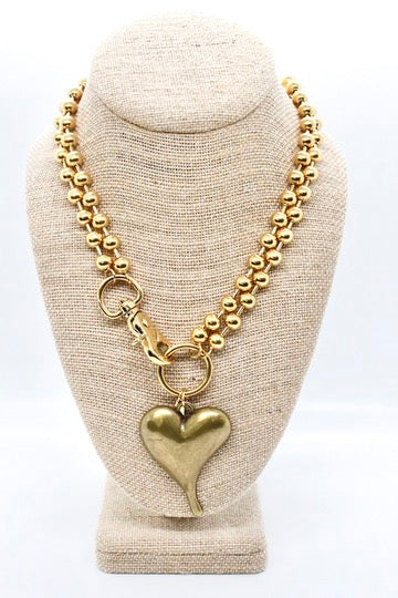 Simple Brass Pendant Convertible Gold Chain Necklace