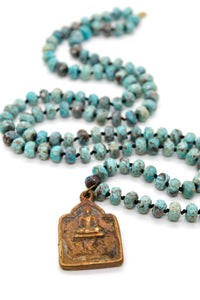 Thai Buddha Amulet on Ocean Jasper -Buddha Collection-
