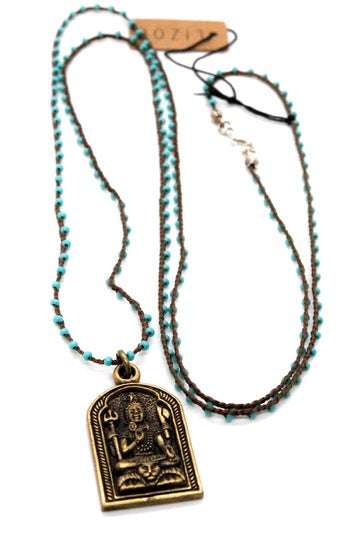 Buddha Necklace 37 - Long Buddha Crochet Necklace - One of a Kind -