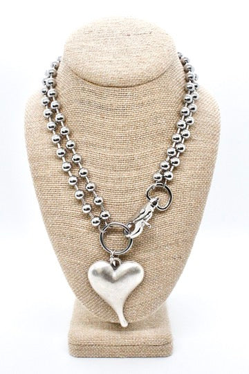 Simple Silver Pendant Convertible Silver Chain Necklace